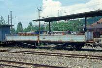 WB - Rkm 312 am 09.05.1993 in Liestal - Niederbordwagen - SIG - Baujahr 1900 - Gewicht 6,78t - Zuladung 6,50t - L�P 10,80m - zul�ssige Geschwindigkeit km/h 55 - �=27.02.1979. Hinweis: Anschrift R 312
