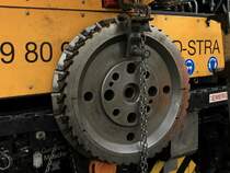 Das ausgebaute Fr��werkzeug des STRABAG SF02 W-FS Truck am 20.12.2011 in Aachen West.