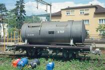 WB - X 707 am 09.05.1993 in Liestal - Unkrautvertilgungswagen - SIG/WB - Baujahr 1889 - Gewicht 3,00t - Zuladung 3,40t - L�P 5,29m - zul�ssige Geschwindigkeit km/h 45 - �=15.07.1986.

