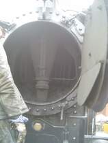 Rauchkammer Lok 5 Regenwalde im Bahnhof Schierwaldenrath
Ostersonntag 2006