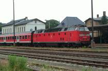 Diesellok 219 073 im Bahnhof Greiz Sommer 2002