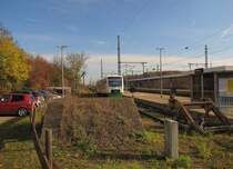 Das Ende der Stumpfgleise 1a und 1 im Bf Gotha. Au�erdem wartet der EB VT 011 als EB 80656 nach Bad Langensalza auf dem Abfahrt; 03.11.2011