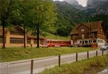 Triebwagen im Bahnhof Wasserauen ? AppenzellerLand  /  Schweiz
am 14.09.1997
