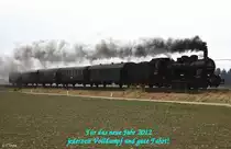 Prosit Neujahr!
�GEG 657.2770 vor Sonderzug Salzburg - Attnang-Puchheim anl�sslich Dampflokspektakel am Hausruck, Innviertelbahn KBS 151 Neumarkt-Kallham – Simbach, fotografiert bei Mining am 13.03.2011