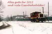 Alles Gute f�r 2012! Zum Bild: D1 der Bentheimer Eisenbahn AG mit Sperrfahrt 308 zwischen Ochtrup-Brechte und Bad Bentheim in Bad Bentheim am 28-12-2000. Bild und scan: Date Jan de Vries. 
