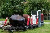 Die E-Lok Grubenbahn war eingesetzt zum Transport von Tonnen zum Tonnenleger. Ausstellungsst�ck im Nautineum D�nholm. - 05.07.2011
