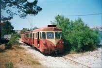Schmalspurbahn auf der Insel Korsika - Calvi-Bastia,
Blick Richtung Calvi - Mai 1999  