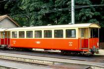 WB - B 50 am 09.08.1990 in Waldenburg - Personenwagen - SWS - Baujahr 1953- 10,00t - Sitzpl�tze 2.Klasse 42 - L�P 13,20m - zul�ssige Geschwindigkeit 55 km/h - �=27.08.1982.
