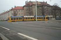 Stra�enbahn in Leipzig, Arno-Nitzsche-Str. am 04.12.2002