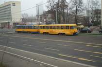 Stra�enbahn in Leipzig, am Bayerischen Bahnhof am 04.12.2002