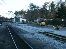 Auch im Bereich des Lokschuppens gehen die Arbeiten in G�hren noch weiter.Aufnahme vom 14.Januar 2012.