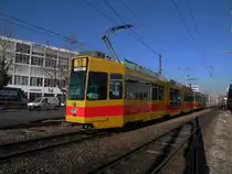 Be 4/8 mit der Betriebsnummer 247 und der Be 4/6 110 fahren Richtung Haltestelle Neue Welt. Die Aufnahme stammt vom 16.01.2012. Ich stehe auf einem Fusg�nger�bergang und nicht im Gleisbereich! 

