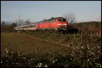 218 456-2 und 218 499-2 mit dem seit Fahrplanwechsel aus �BB-Wagen gebildeten IC 119 von M�nster nach Innsbruck bei Langenargen, 14.01.12