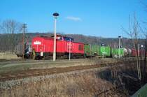 Diesellok 298 316 im Bahnhof Greiz-D�lau am 9.12.2002 (110 der DR)