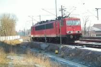 E-Lok 155 215 auf Abstellgleis in Reichenbach/Vogtl. am 10.12.2002