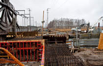 An der Baustelle f�r die neue Anklamer - Eisenbahnbr�cke. - 22.01.2012