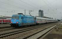 101 016-4 (Unicef) zieht den IC 2058 Stuttgart - Saarbr�cken am 27.01.2012 aus Kaiserslautern