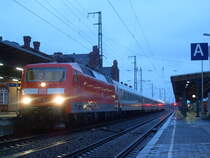 Am 22.01.2012 kam 120 115 mit ihrer IC 1923 Garnitur in Stendal an und fuhr dann weiter nach Frankfurt/Main.