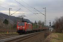 Die 189 058-1 am 28.01.2012 in Leutesdorf.