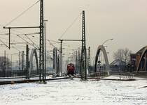 Wintereinbruch im Hafenbahnhof Hamburg-S�d. 28.1.2012 