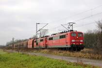 Railion 151 060-1 + 151 040-3 in Gei�lar am 28.1.2012