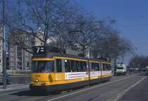 Amsterdam Tw 658 in der Maurits Kade, 02.04.1999.