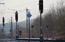 7 Lichtsignale am Bahnhof Neustadt a.d. Aisch.