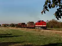Die 112 708 am 16.10.2011 mit einem Fotog�terzug unterwegs bei Ohrdruf