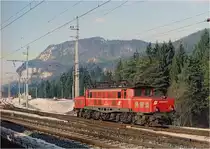Lz bei der Einfahrt in den Verschiebebahnhof Villach S�d, 1991