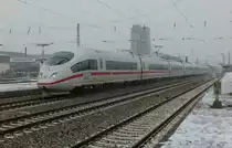 406 085 (Schw�bisch Hall) ist als ICE 9554 Frankfurt (Main) - Saarbr�cken am 07.02.2012 in Kaiserslautern