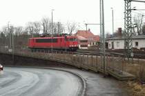 E-Lok 155 083  am 16.12.2002 abgestellt in Reichenbach/Vogtl.
(Eine Diesellok �bernimmt hier den Zug)