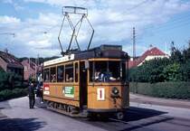 Århus / Aarhus Århus Sporveje (ÅS) SL 1 (Tw 9) Marienlunds Allé am 27. Juli 1968. - Scan eines Diapositivs.