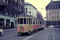 København / Kopenhagen Københavns Sporveje (KS) SL 2 (Großraumtriebwagen 509 als E-Wagen) København V, Studiestræde / H.C. Andersens Boulevard im März 1969. - Scan eines Diapositivs. Film: AGFA CT 18.