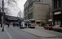 Berlin BVG SL 71 (KT4Dt 9770, ex-219 470, jetzt 7065) Mitte, Hackescher Markt im November 1992. - Scan eines Diapositivs. Kamera: Leica CL.