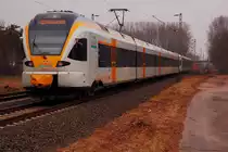 Auch ein sch�ner R�cken kann entz�cken!!! Heute die R�ckseite vom Doppel des Eurobahngespannes ET 6.03 und 7.04 bei Korschenbroich vom 29.2.2012.