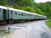 Transportbegleitwagen im Bahnhof Wolkenstein, 20.05.06