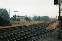 Das Weichenw�rterstellwerk Ho vom Bahnsteig aus gesehen