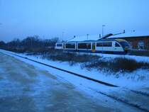 Spremberg 23.12.02
hier f�hrt soeben LB 84290 vom Gleis 2 nach Cottbus ab.
