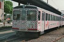 asm Werbe Steuerwagen Bt 153( h�r-lisi ) der asm Linie Solothurn - Niederbipp - Langenthal ..im Bahnhof Niederbipp am 11.05.2006