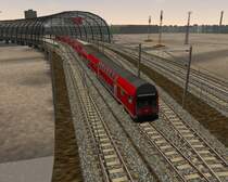 Wir fahren in den neuen Berliner Hauptbahnhof (ehemals Lehrter Bahnhof) ein. Hier waren die beiden B�rot�rme noch nicht installiert und es waren viele Kr�ne zu sehen.