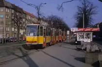 Berlin BVG SL 3 (KT4D 219 032) Prenzlauer Berg, Bornholmer Straße / Björnsonstraße im April 1993. - Scan eines Diapositivs. Film: AGFA Agfachrome 200 RS. Kamera: Leica CL.