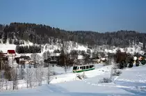 654 048 (VT48  St. Ulrich Weischlitz ) als VBG20820 (Falkenau -) Graslitz - Zwickau in Zwota-Zechenbach, 10.2.012.