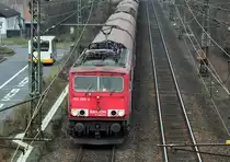 155 066-4 mit gem. G�terzug in Richtung S�den bei Bad-Honnef - 07.03.2012