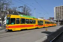 Doppeltraktion auf der Linie 10 mit dem Be 4/8 231 und dem Be 4/6 101 kurz nach der Haltestelle Heuwaage. Die Aufnahme stammt vom 16.03.2012.