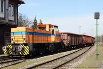 Lok 25 am Abzweig Wanne-Osthafen. Lokdaten: MaK G1202BB, 945kw, Nr.1000783, Baujahr:1979.  -  20.03.2012 Wanne-Eickel