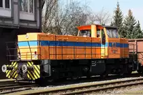 Lok 25 am Abzweig Wanne-Osthafen. Lokdaten: MaK G1202BB, 945kw, Nr.1000783, Baujahr:1979.  -  20.03.2012 Wanne-Eickel