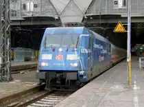21.02.2012 Leipzig Hbf., 101 042-0 mit IC 2250 Leipzig Hbf - Frankfurt Main Flughafen.