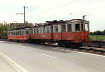 Be 4/4  521 + BDe 4/4 511( Letzte Fahrt ) unterwegs ins Depot T�uffelen zum Abruch im Mai 1990