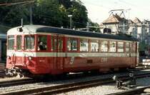 Triebwagen Be 4/4  4 im Bahnhof von La Chaux de Fonds im Seot. 1990