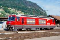 RhB - Ge 4/4 III 642  BRAIL/BRIGELS  am 07.06.1997 in Landquart - Drehstrom-Universallokomotive - �bernahme 24.01.1994 - SLM5490/ABB - 3200 KW - Gewicht 62,00t - L�P 16,00m - zul�ssige Geschwindigkeit 100 km/h - Logo RhB rh�toromanisch - Werbung: BADILATTI
